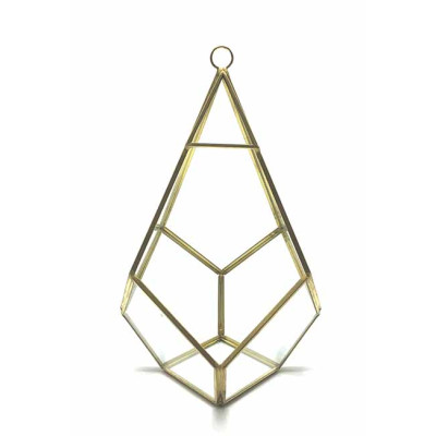 ΓΥΑΛΙΝΟ ΔΙΑΚΟΣΜΗΤΙΚΟ ΚΡΕΜΑΣΤΟ ΤΡΙΓΩΝΟ ΧΡΥΣΟ