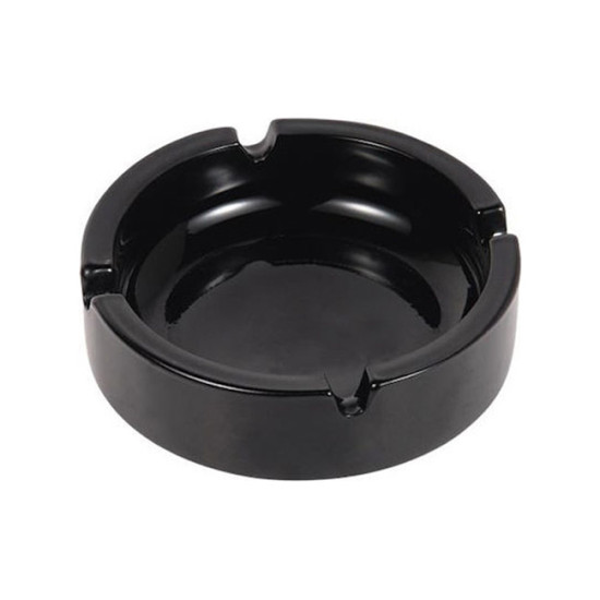 ΣΤΑΧΤΟΔΟΧΕΙΟ ΓΥΑΛΙΝΟ ΣΤΡΟΓΓΥΛΟ 10,5cm ΜΑΥΡΟ