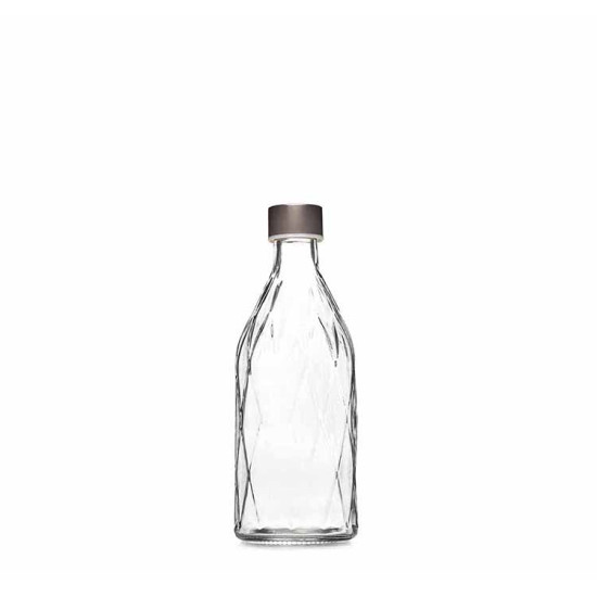 ΜΠΟΥΚΑΛΙ ΓΥΑΛΙΝΟ ΣΤΡΟΓΓΥΛΟ ΔΙΑΦΑΝΟ 1lt PRISMA ΜΕ ΑΣΗΜΙ ΠΩΜΑ