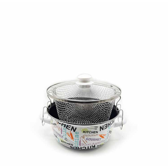 ΦΡΙΤΕΖΑ ΕΜΑΓΙΕ ΜΕ ΓΥΑΛΙΝΟ ΚΑΠΑΚΙ 24cm ΛΕΥΚΗ