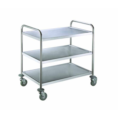 ΤΡΟΛΛΕΙ ΣΕΡΒΙΡΙΣΜΑΤΟΣ ΙΝΟΧ ΜΕ 3 ΡΑΦΙΑ 86cm x 54cm x 94cm