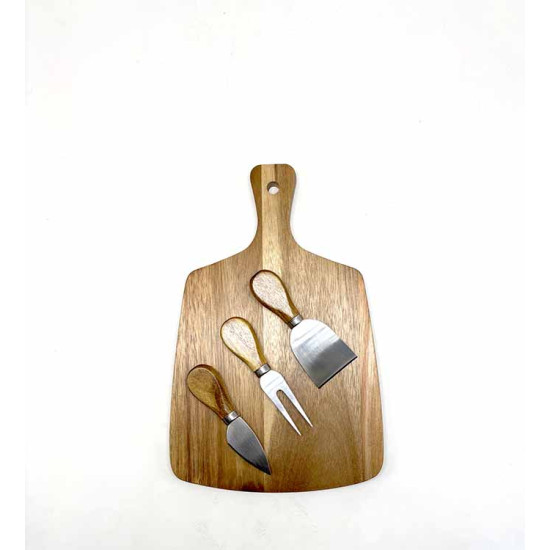 ΠΛΑΤΩ ΤΥΡΙΩΝ ΞΥΛΙΝΟ ΜΕ ΔΥΟ(2) ΜΑΧΑΙΡΙΑ ΚΑΙ ΠΗΡΟΥΝΑ