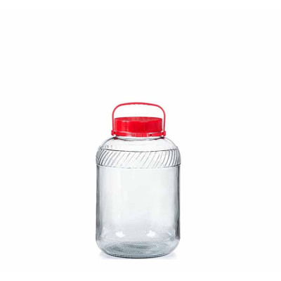 ΒΑΖΟ ΓΥΑΛΙΝΟ ΔΙΑΦΑΝΟ ΜΕ ΚΟΚΚΙΝΟ ΚΑΠΑΚΙ 5lt